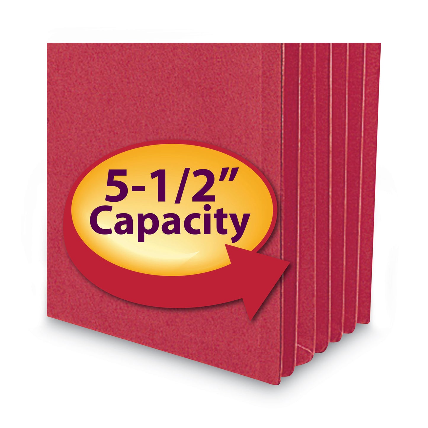 Smead Colored File Pockets, 5.25" Expansion, Letter Size, Red (73241)