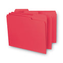 Smead Interior File Folders, 1/3-Cut Tabs: Assorted, Letter Size, 0.75" Expansion, Red, 100/Box (10267)