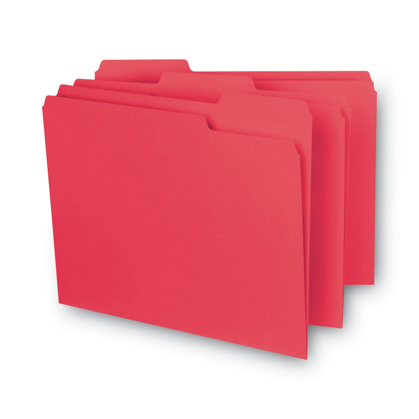 Smead Interior File Folders, 1/3-Cut Tabs: Assorted, Letter Size, 0.75" Expansion, Red, 100/Box (10267)
