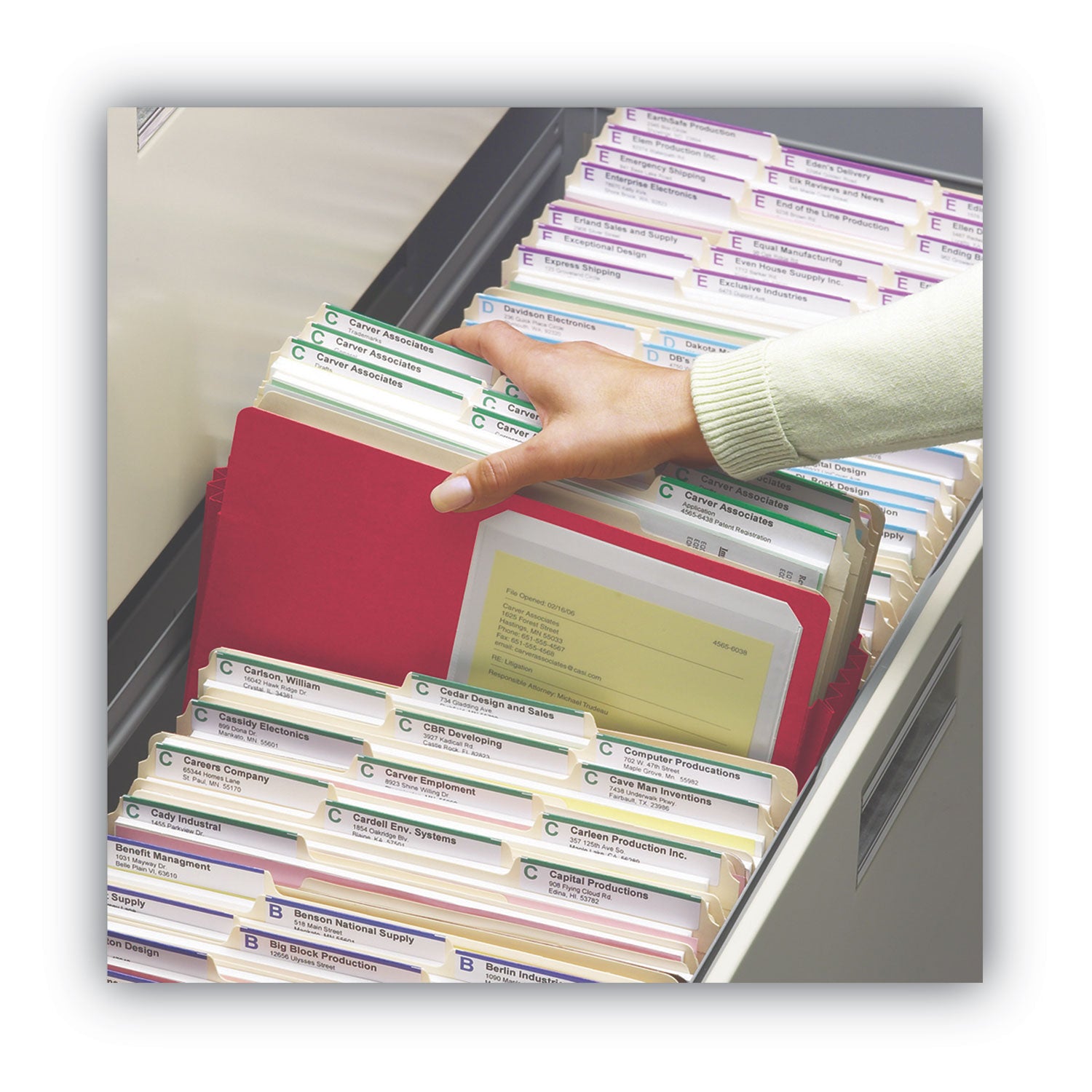 Smead Colored File Pockets, 5.25" Expansion, Letter Size, Red (73241)