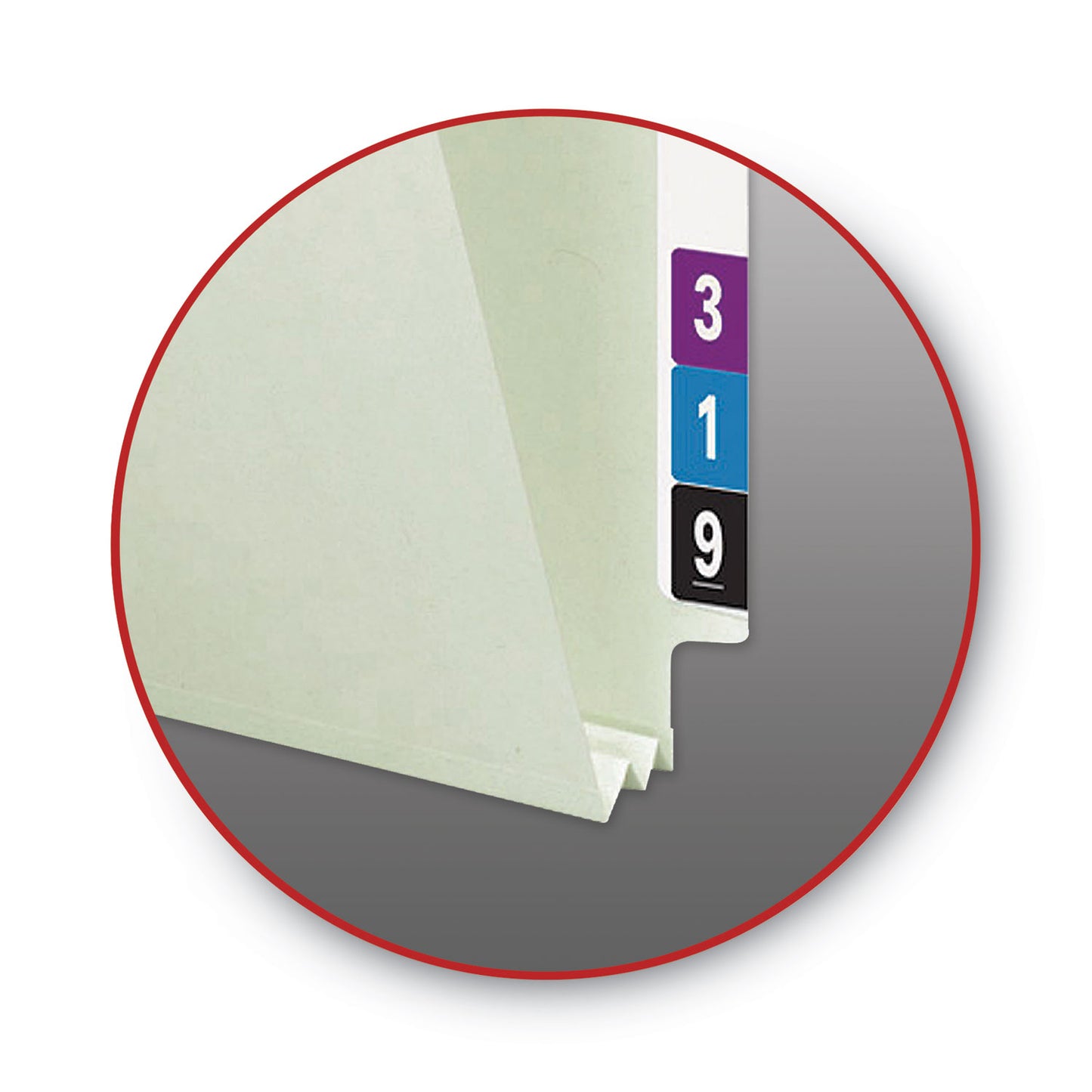 Smead End Tab Pressboard Classification Folders, Two SafeSHIELD Coated Fasteners, 2" Expansion, Letter Size, Gray-Green, 25/Box (34715)