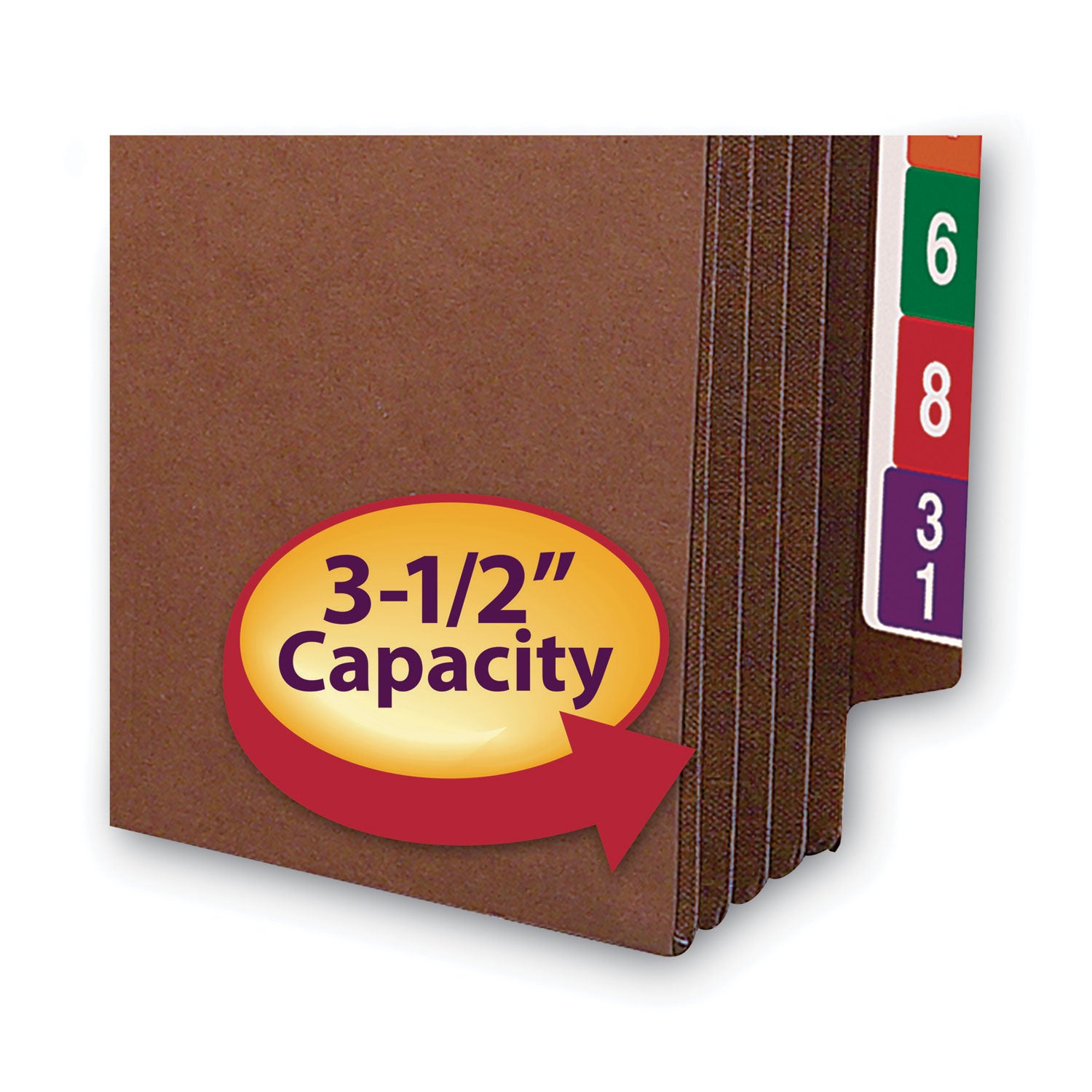 Smead Heavy-Duty Redrope End Tab TUFF Pockets, 3.5" Expansion, Legal Size, Redrope, 10/Box (74780)