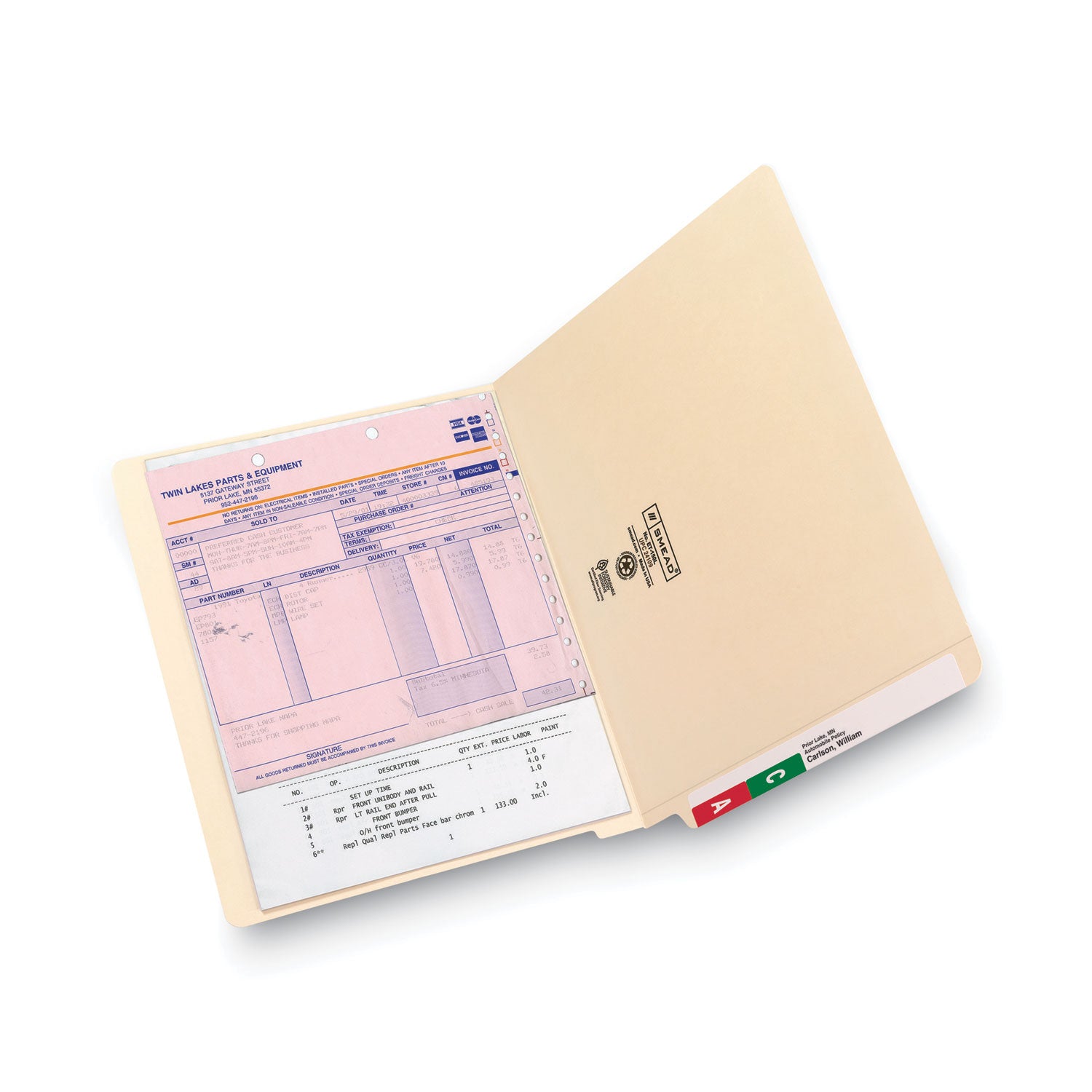 Smead 100% Recycled Manila End Tab Folders, Straight Tabs, Letter Size, 0.75" Expansion, Manila, 100/Box (24160)