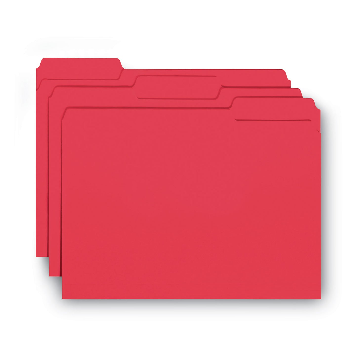 Smead Interior File Folders, 1/3-Cut Tabs: Assorted, Letter Size, 0.75" Expansion, Red, 100/Box (10267)