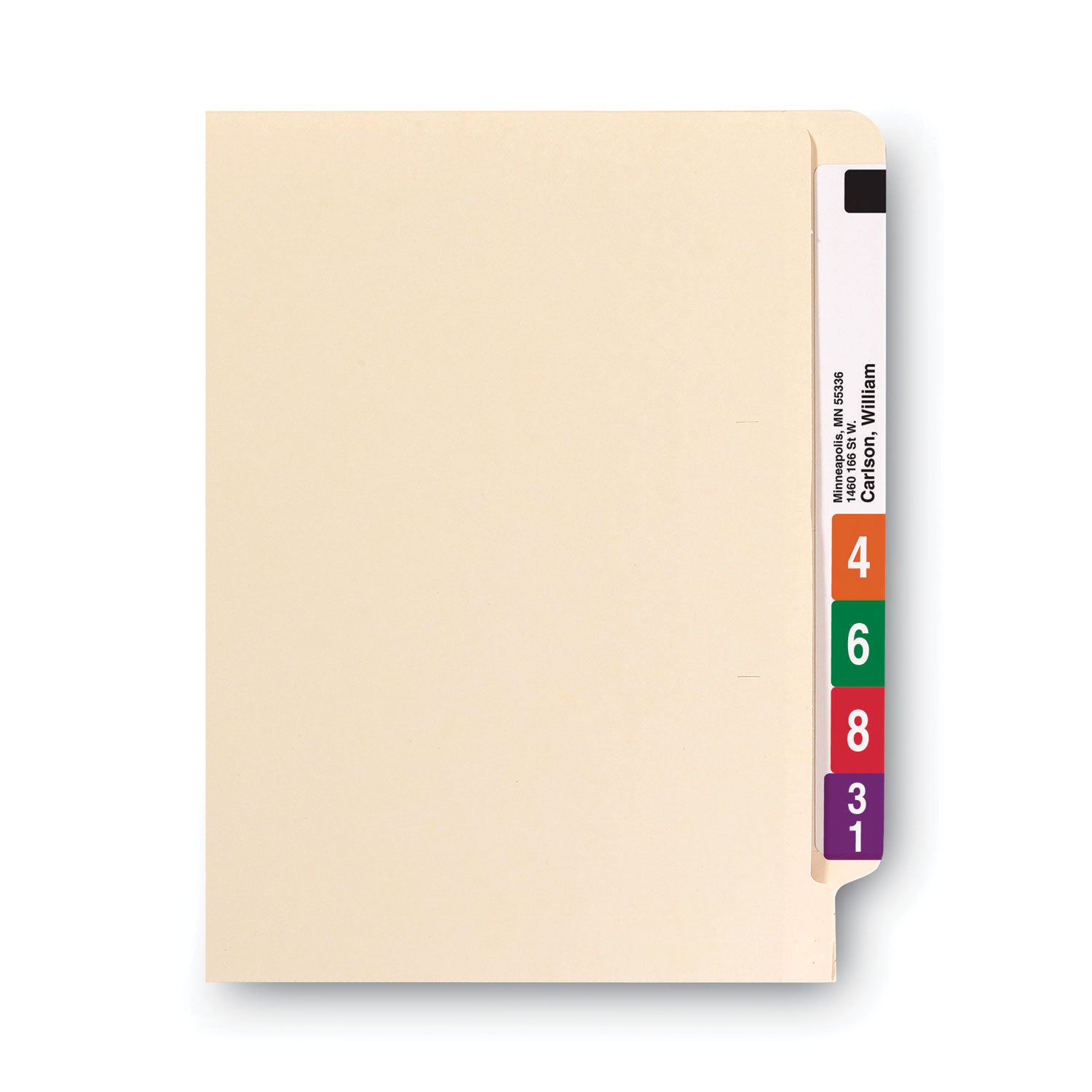 Smead Heavyweight Manila End Tab Folders, 9.5" High Front, Reinforced Straight Tabs, Legal Size, 0.75" Expansion, Manila, 100/Box (27110)