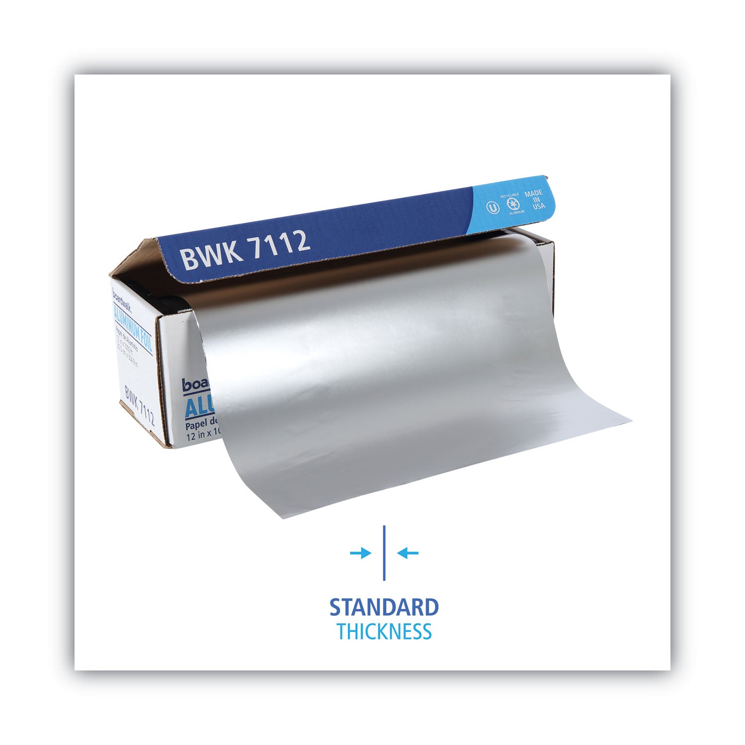 Boardwalk Standard Aluminum Foil Roll, 63 Gauge, 12" x 1,000 ft (7112)