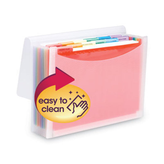 Smead ColorVue Expanding File, 13 Sections, Cord/Hook Closure, 1/6-Cut Tabs, Letter Size, Randomly Assorted Colors (70723)