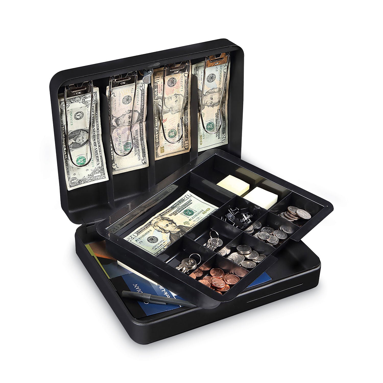 Honeywell Deluxe Cash Security Box, 11.8 x 9.4 x 3.7, Steel, Black (6113)