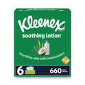 Kleenex Lotion Facial Tissue, 3-Ply, White, 110 Sheets/Box, 6 Boxes/Pack (51758)