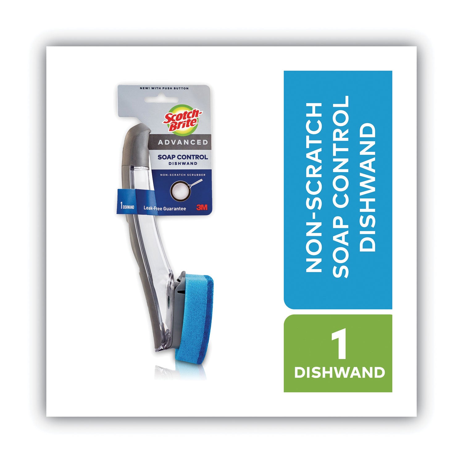 Scotch-Brite Advanced Soap Control Non-Scratch Dishwand, 4 x 11.25, Blue (451U4)