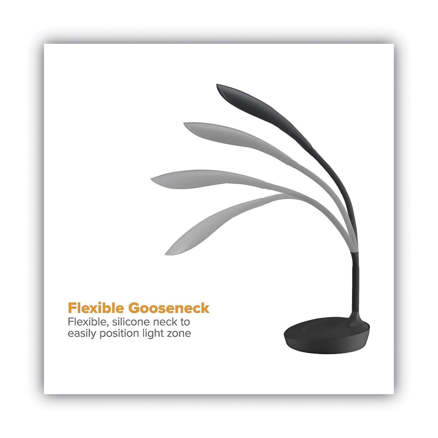 Bostitch Konnect Gooseneck Desk Lamp, Black (KTVLED1502BL)