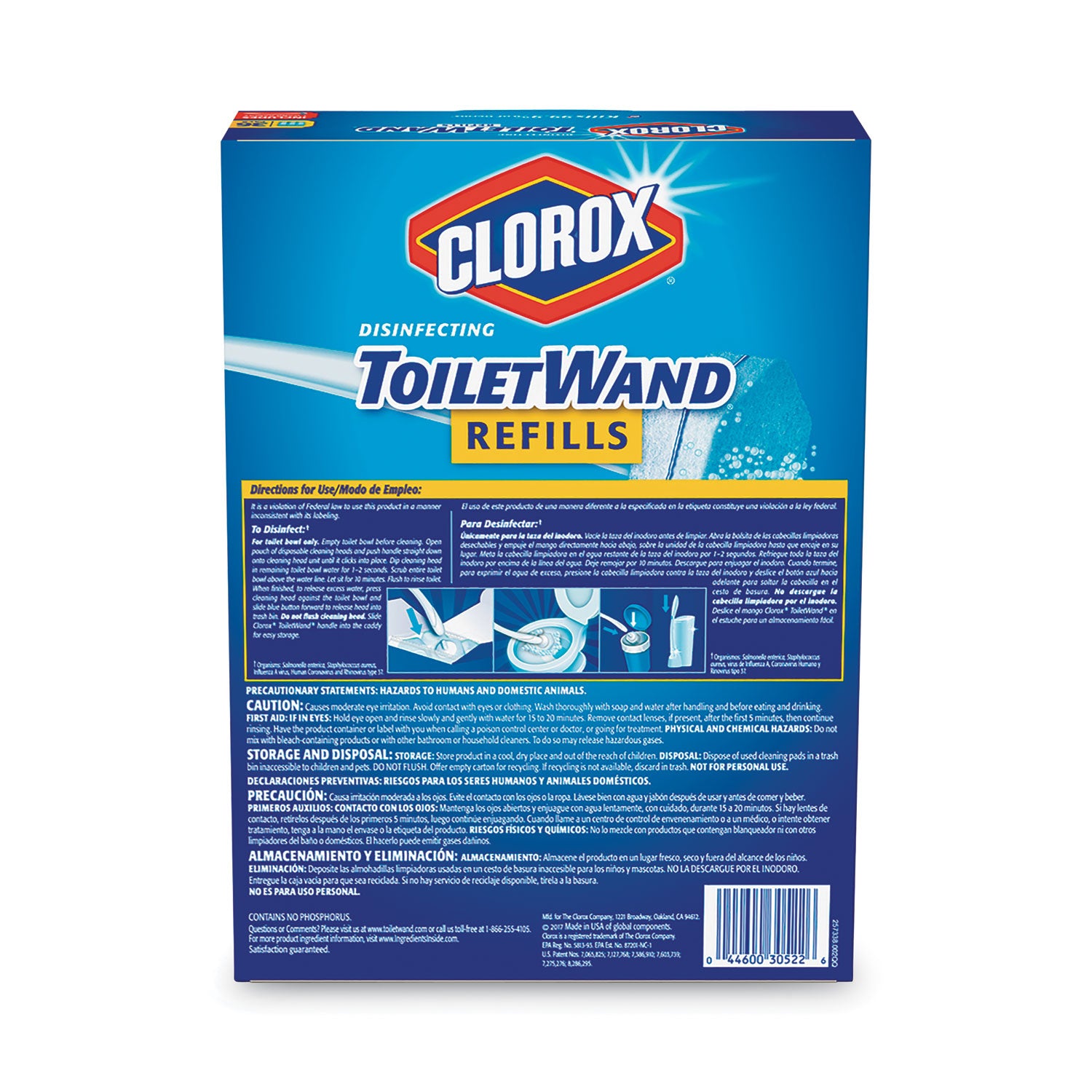 Clorox Disinfecting ToiletWand Refill Heads, Blue/White, 20/Pack (31049)