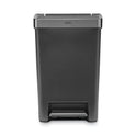 Rubbermaid Commercial Premier Series III Step-On Waste Container, 12.4 gal, Plastic, Black/Stainless Steel (2120983)