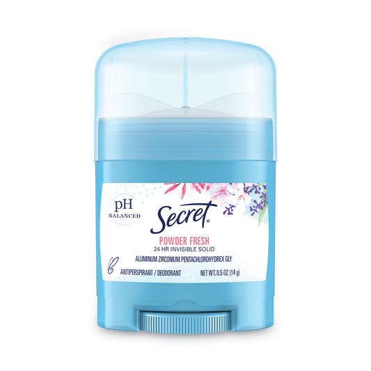 Secret Invisible Solid Anti-Perspirant and Deodorant, Powder Fresh, 0.5 oz Stick (31384EA)