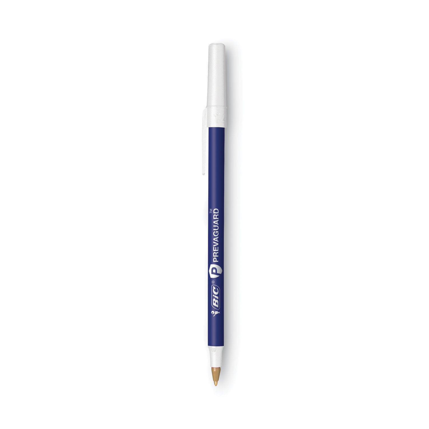 BIC PrevaGuard Round Stic Pen, Stick, Medium 1 mm, Blue Ink, Blue Barrel, Dozen (GSAM11BE)