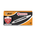 BIC PrevaGuard Round Stic Pen, Stick, Medium 1 mm, Black Ink, Black Barrel, Dozen (GSAM11BK)