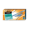 BIC Round Stic Xtra Precision Ballpoint Pen, Stick, Fine 0.8 mm, Blue Ink, Translucent Blue Barrel, Dozen (GSF11BE)