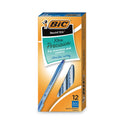 BIC Round Stic Xtra Precision Ballpoint Pen, Stick, Fine 0.8 mm, Blue Ink, Translucent Blue Barrel, Dozen (GSF11BE)