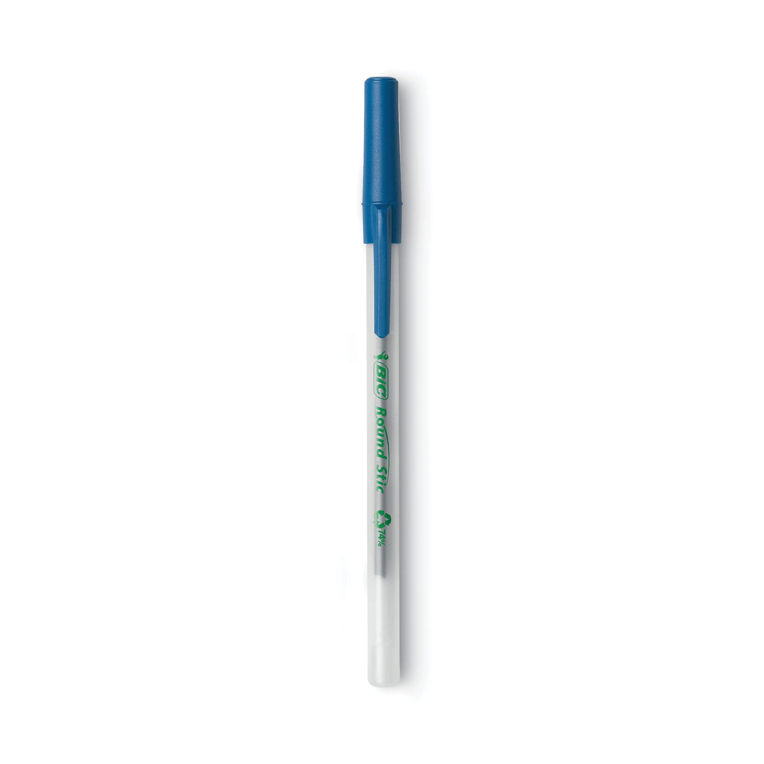 BIC Ecolutions Round Stic Ballpoint Pen Value Pack, Stick, Medium 1 mm, Blue Ink, Clear Barrel, 50/Pack (GSME509BE)