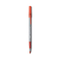 BIC Round Stic Grip Xtra Comfort Ballpoint Pen, Easy-Glide, Stick, Medium 1.2 mm, Red Ink, Gray/Red Barrel, Dozen (GSMG11RD)