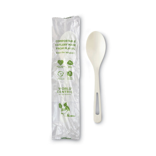 World Centric TPLA Compostable Cutlery, Spoon, 6", White, 750/Carton (SPPSI)