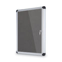 MasterVision Slim-Line Enclosed Fabric Bulletin Board, One Door, 28 x 38, Gray Surface, Aluminum Frame (VT630103690)