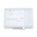 MasterVision Magnetic Dry Erase Calendar Board, Weekly Calendar, 36 x 24, White Surface, Silver Aluminum Frame (GA0396830)