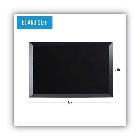 MasterVision Kamashi Wet-Erase Board, 36 x 24, Black Surface, Black Wood Frame (MM07151620)