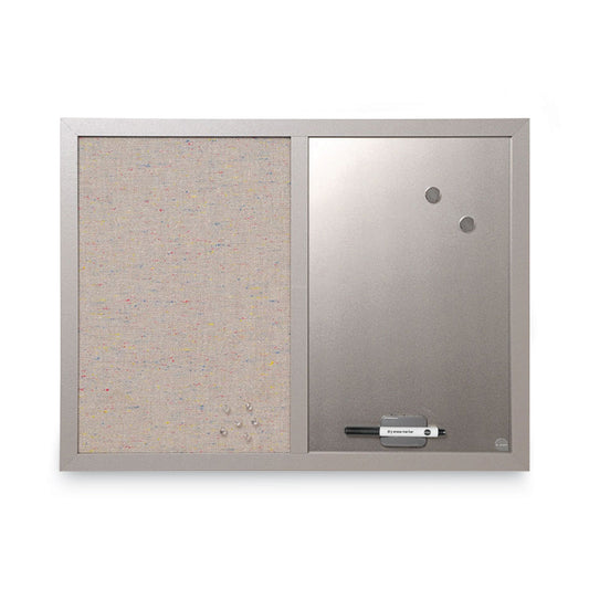 MasterVision Designer Combo Fabric Bulletin/Dry Erase Board, 24 x 18, Multicolor/Gray Surface, Gray MDF Wood Frame (MX04331608)