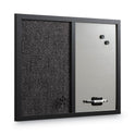 MasterVision Designer Combo Fabric Bulletin/Dry Erase Board, 24 x 18, Charcoal/Gray Surface, Black MDF Wood Frame (MX04433168)