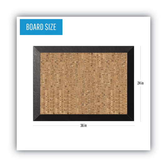 MasterVision Natural Cork Bulletin Board, 36 x 24, Tan Surface, Black Wood Frame (SF0722581012)