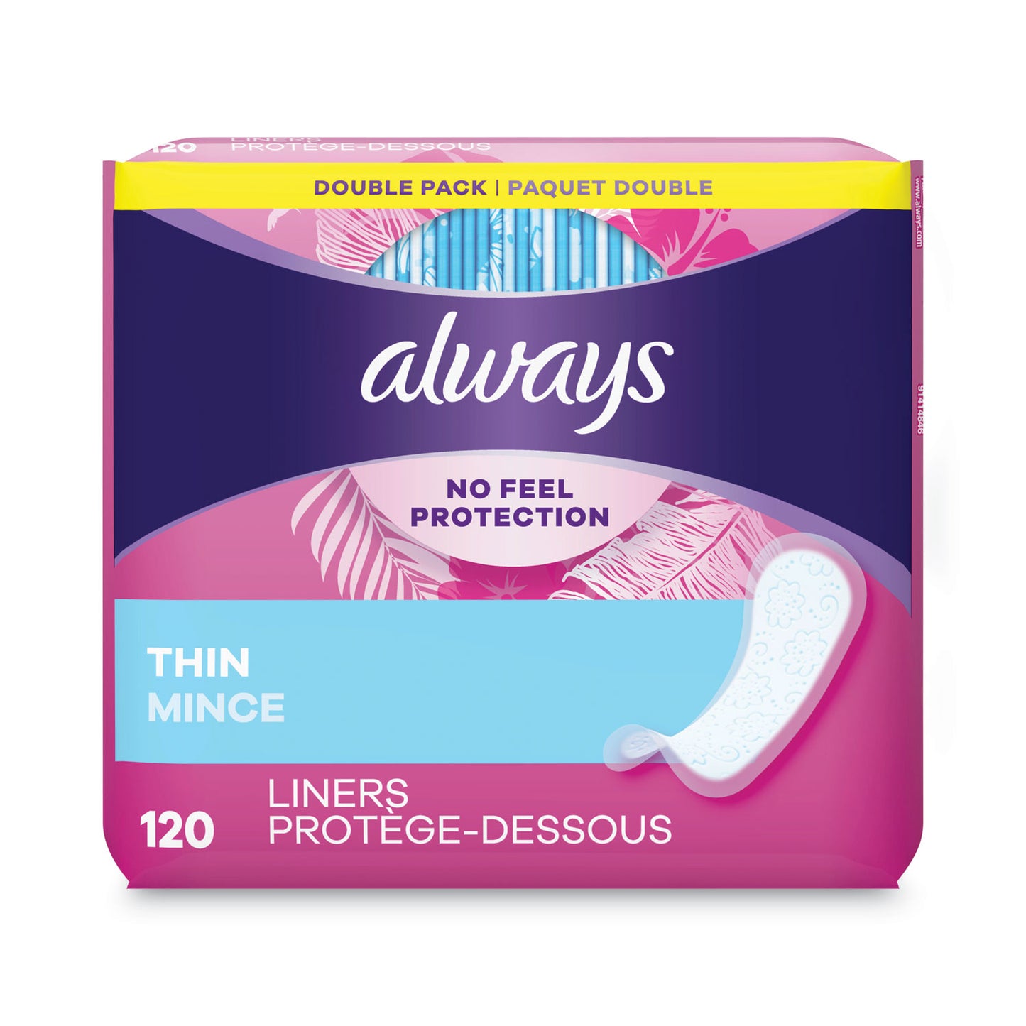 Always Thin Daily Panty Liners, Regular, 120/Pack (10796PK)