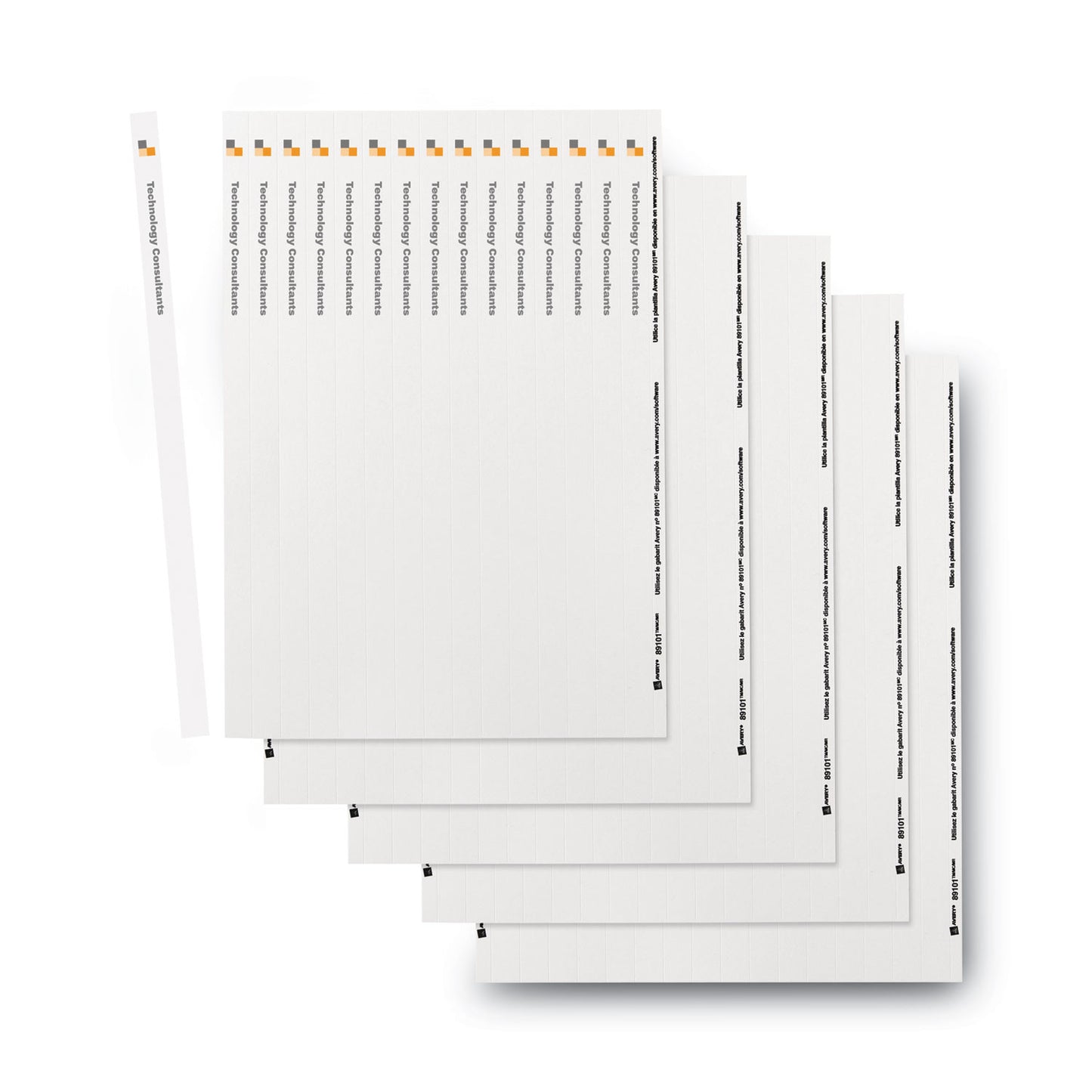 Avery Binder Spine Inserts, 0.5" Spine Width, 16 Inserts/Sheet, 5 Sheets/Pack (89101)