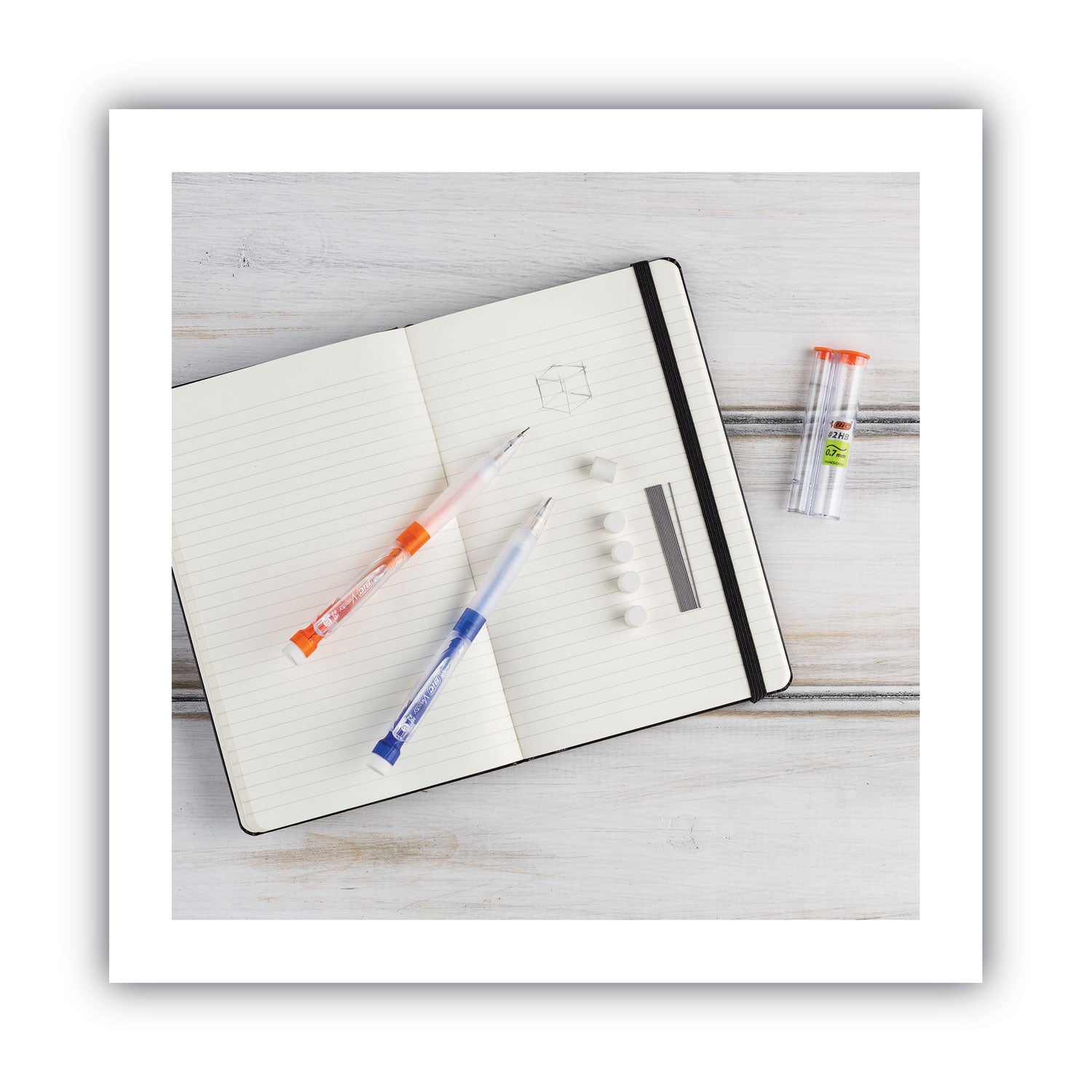 BIC Velocity Max Pencil, 0.7 mm, HB (#2), Black Lead, Assorted Barrel Colors, 2/Pack (MPMX7P21BK)