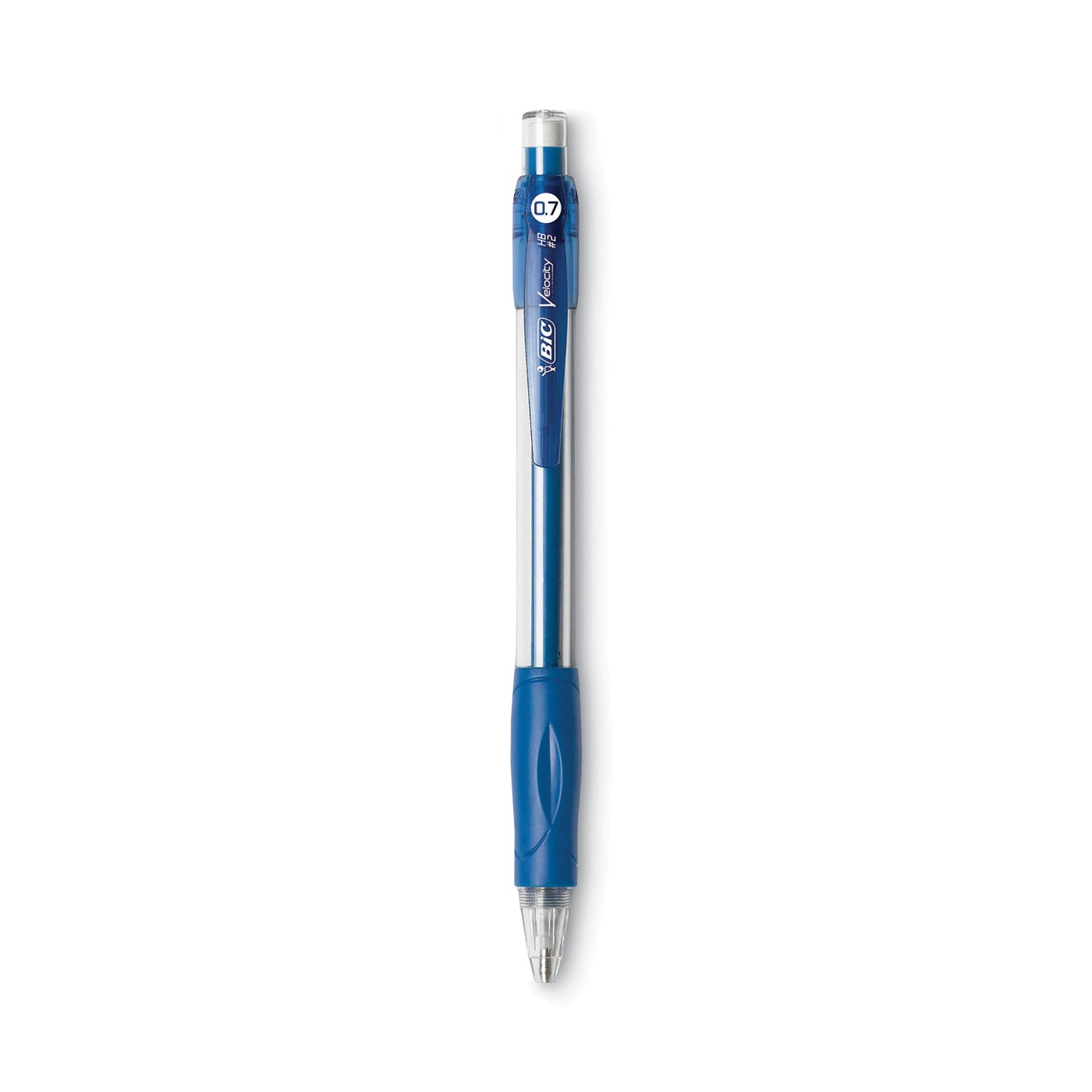 BIC Velocity Original Mechanical Pencil, 0.7 mm, HB (#2), Black Lead, Blue Barrel, Dozen (MV711BK)