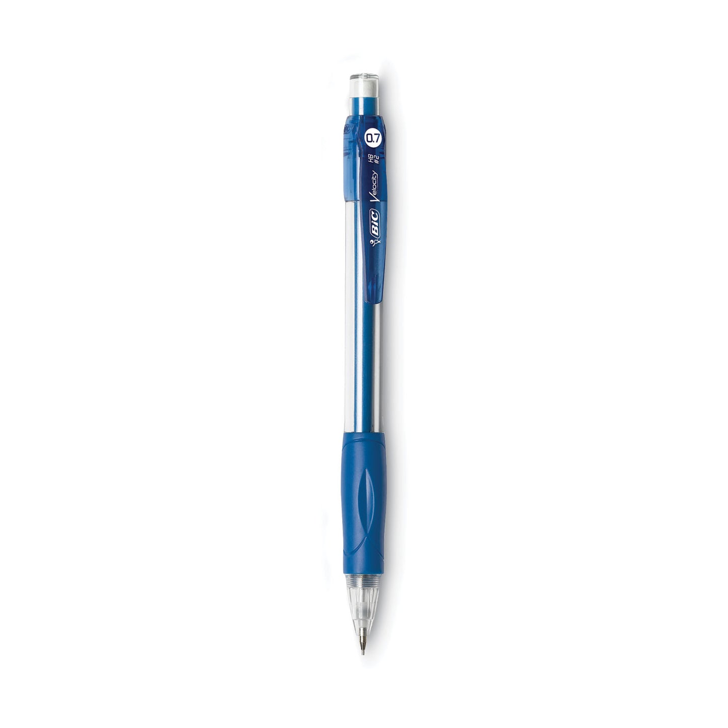 BIC Velocity Original Mechanical Pencil, 0.7 mm, HB (#2), Black Lead, Blue Barrel, Dozen (MV711BK)