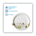 Dixie Pathways Soak-Proof Shield Mediumweight Paper Plates, WiseSize, 6.87" dia, Green/Burgundy, 500/Carton (UX7WS)