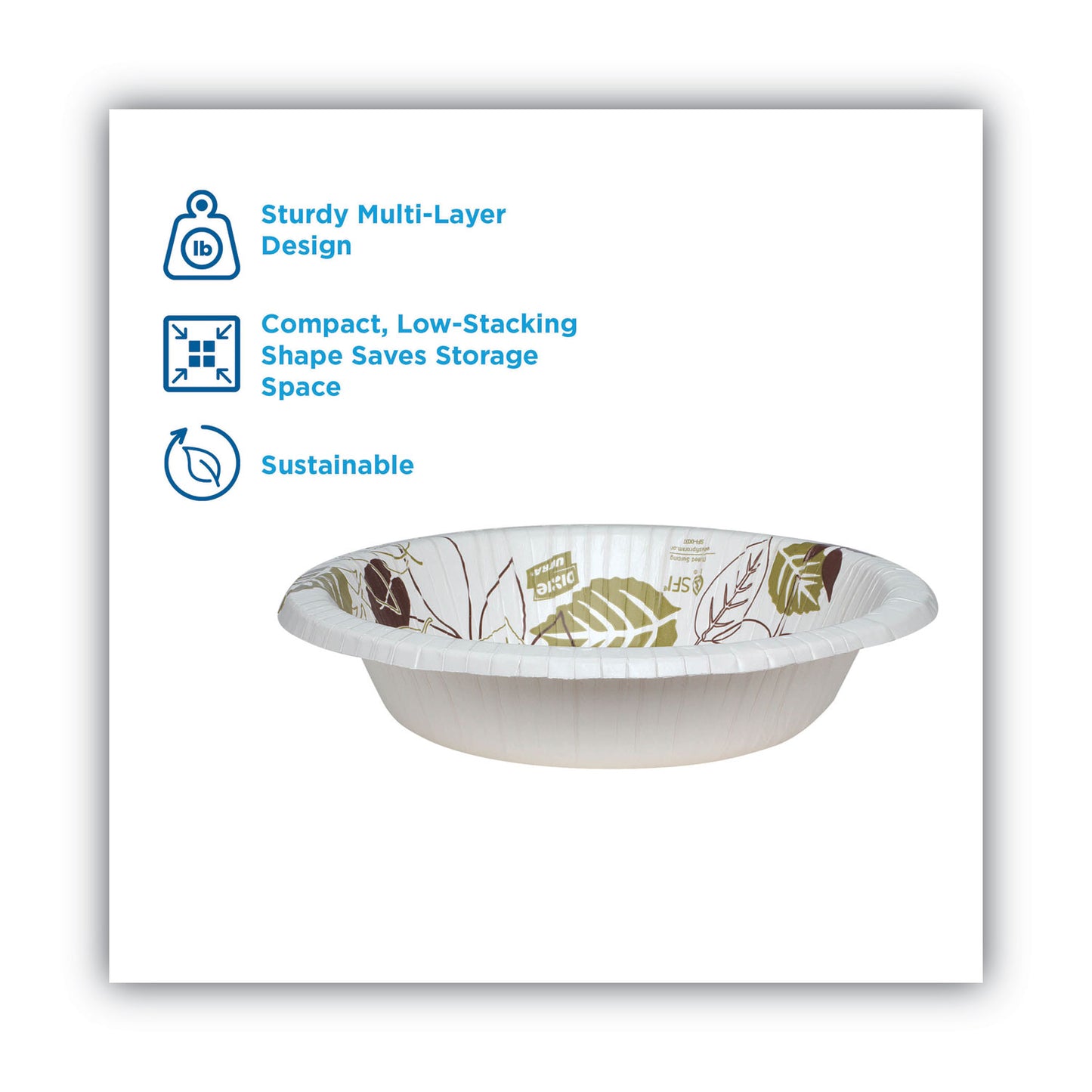 Dixie Pathways Heavyweight Paper Bowls, 20 oz, White/Green/Burgundy, 125/Pack (SX20PATHPK)