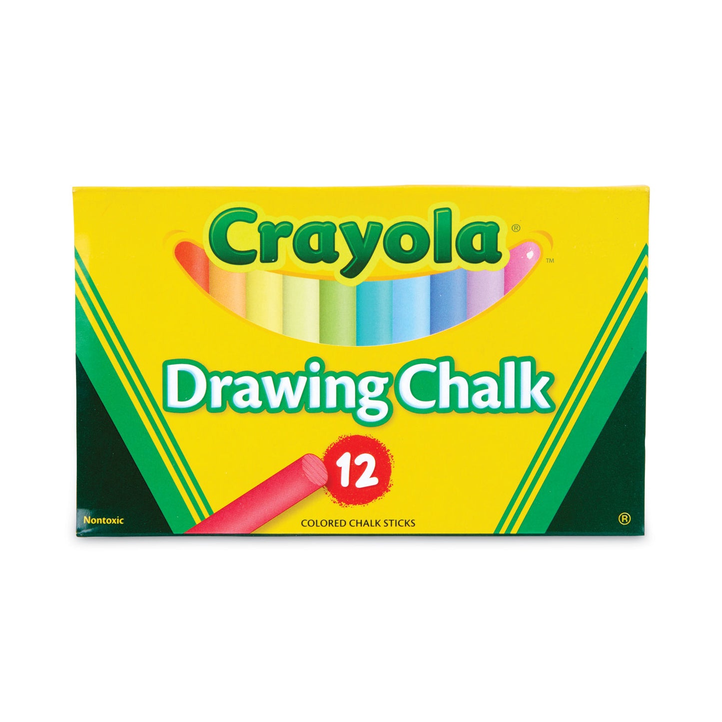 Crayola Colored Drawing Chalk, 3.19" x 0.38" Diameter, 12 Assorted Colors 12 Sticks/Set (510403)