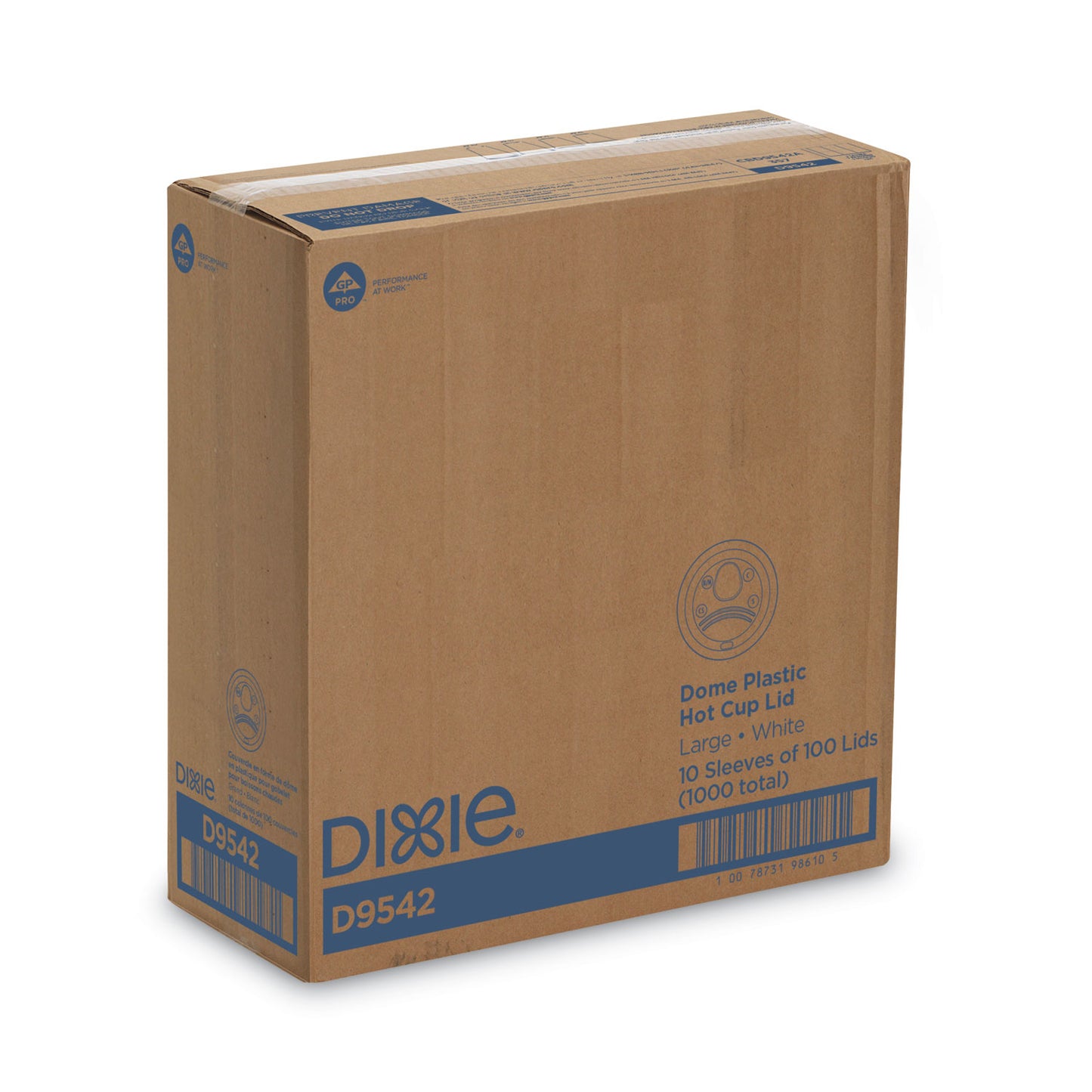 Dixie Dome Drink-Thru Lids, Fits 10 oz to 16 oz Paper Hot Cups, White, 1,000/Carton (D9542)