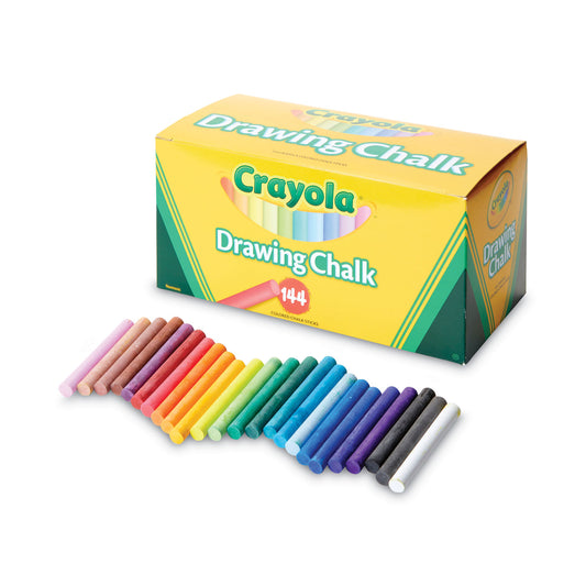 Crayola Colored Drawing Chalk, 3.19" x 0.38" Diameter, Six Each of 24 Assorted Colors, 144 Sticks/Set (510400)