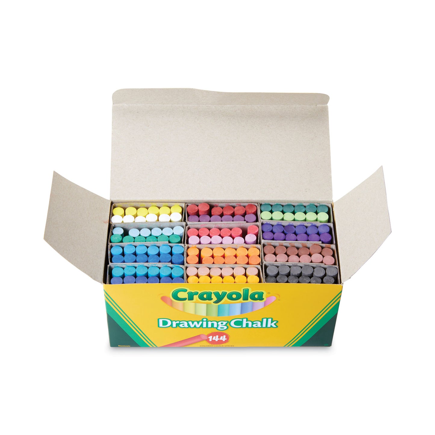 Crayola Colored Drawing Chalk, 3.19" x 0.38" Diameter, Six Each of 24 Assorted Colors, 144 Sticks/Set (510400)