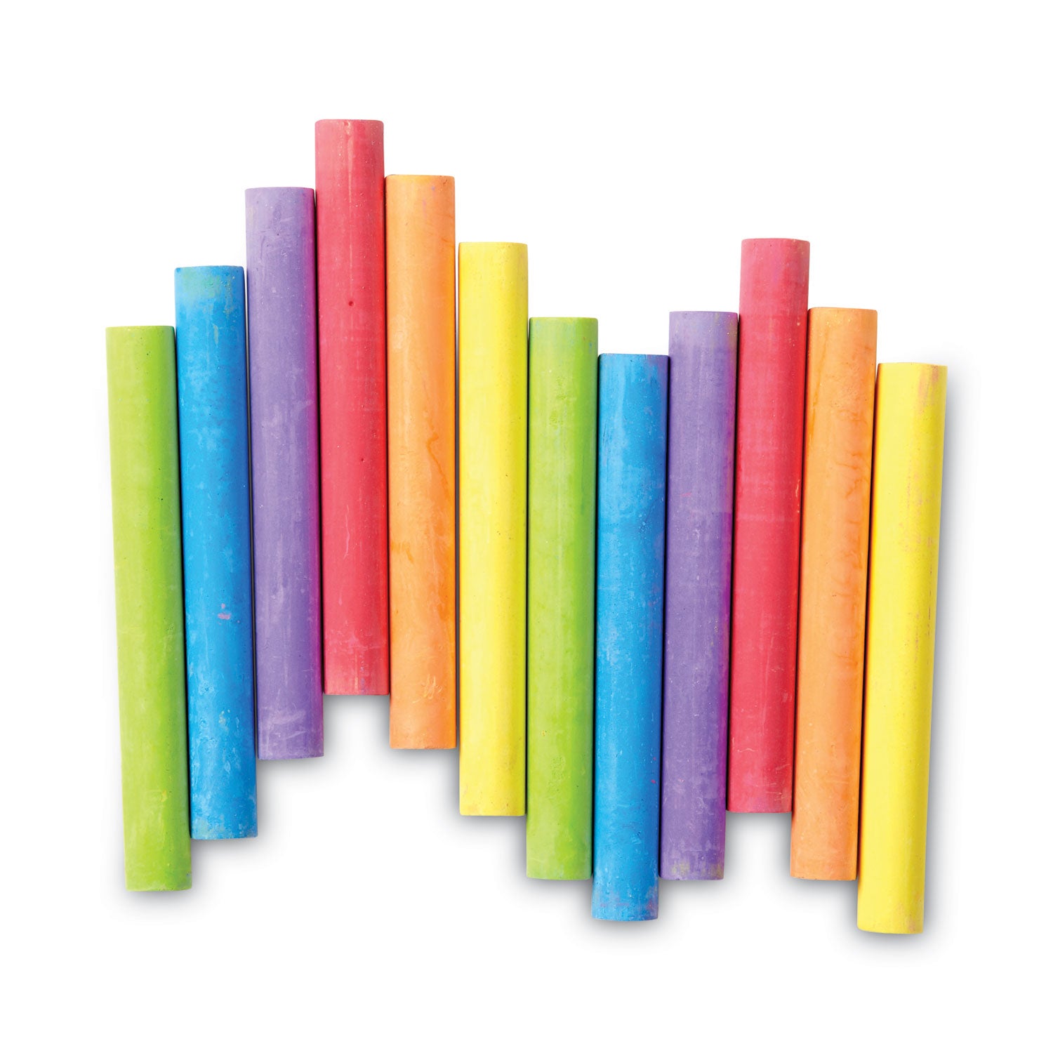 Crayola Chalk, 3" x 0.38" Diameter, 6 Assorted Colors, 12 Sticks/Box (510816)