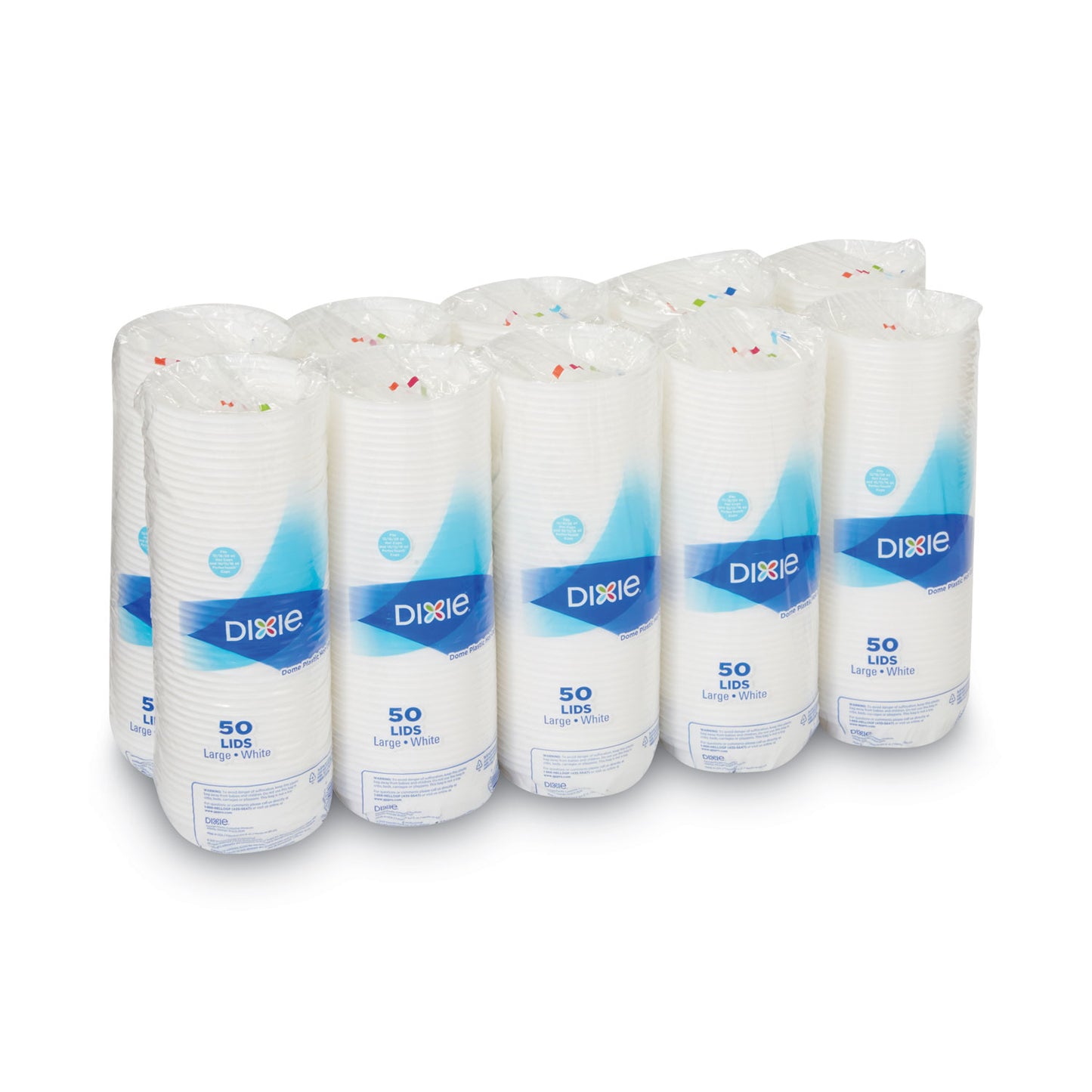 Dixie White Dome Lid Fits 10 oz to 16 oz Perfectouch Cups, 12 oz to 20 oz Hot Cups, WiseSize, 500/Carton (9542500DXCT)