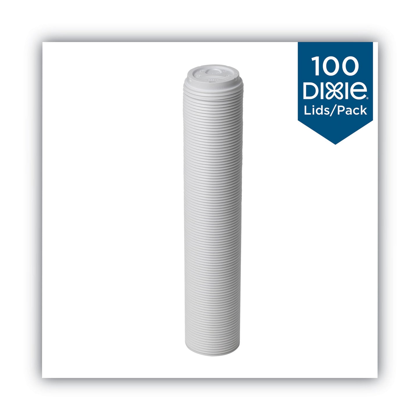 Dome Drink-Thru Lids, Fits 10 oz to 20 oz Dixie Paper Hot Cups, White, 100/Pack (D9542PK)