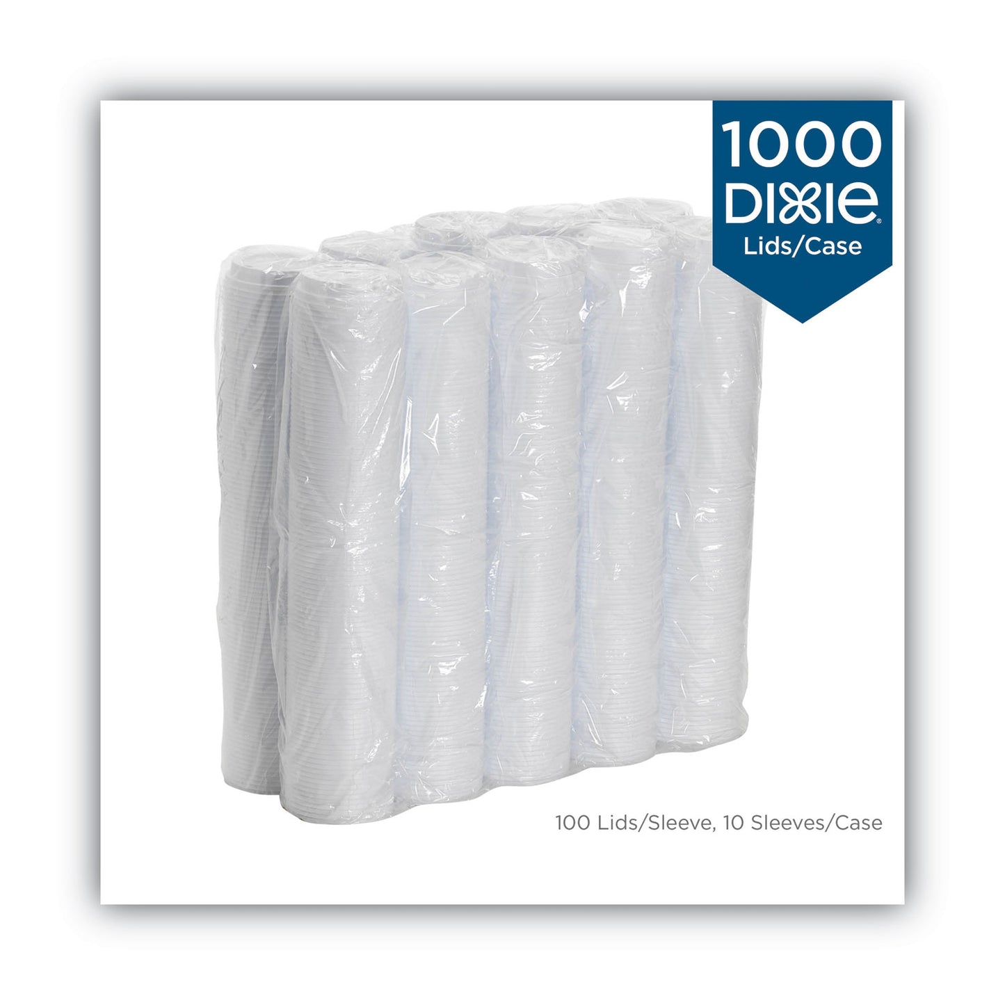 Dixie Dome Drink-Thru Lids, Fits 10 oz to 16 oz Paper Hot Cups, White, 1,000/Carton (D9542)