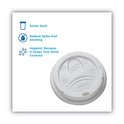 Dome Drink-Thru Lids, Fits 10 oz to 20 oz Dixie Paper Hot Cups, White, 100/Pack (D9542PK)