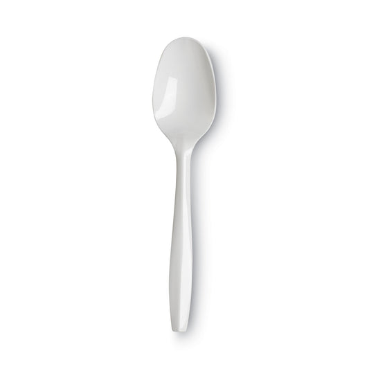 Dixie Plastic Cutlery, Mediumweight Teaspoons, White, 1,000/Carton (PTM21)