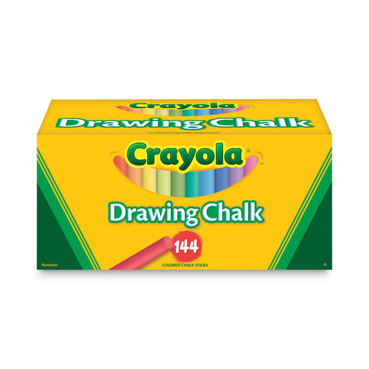 Crayola Colored Drawing Chalk, 3.19" x 0.38" Diameter, Six Each of 24 Assorted Colors, 144 Sticks/Set (510400)