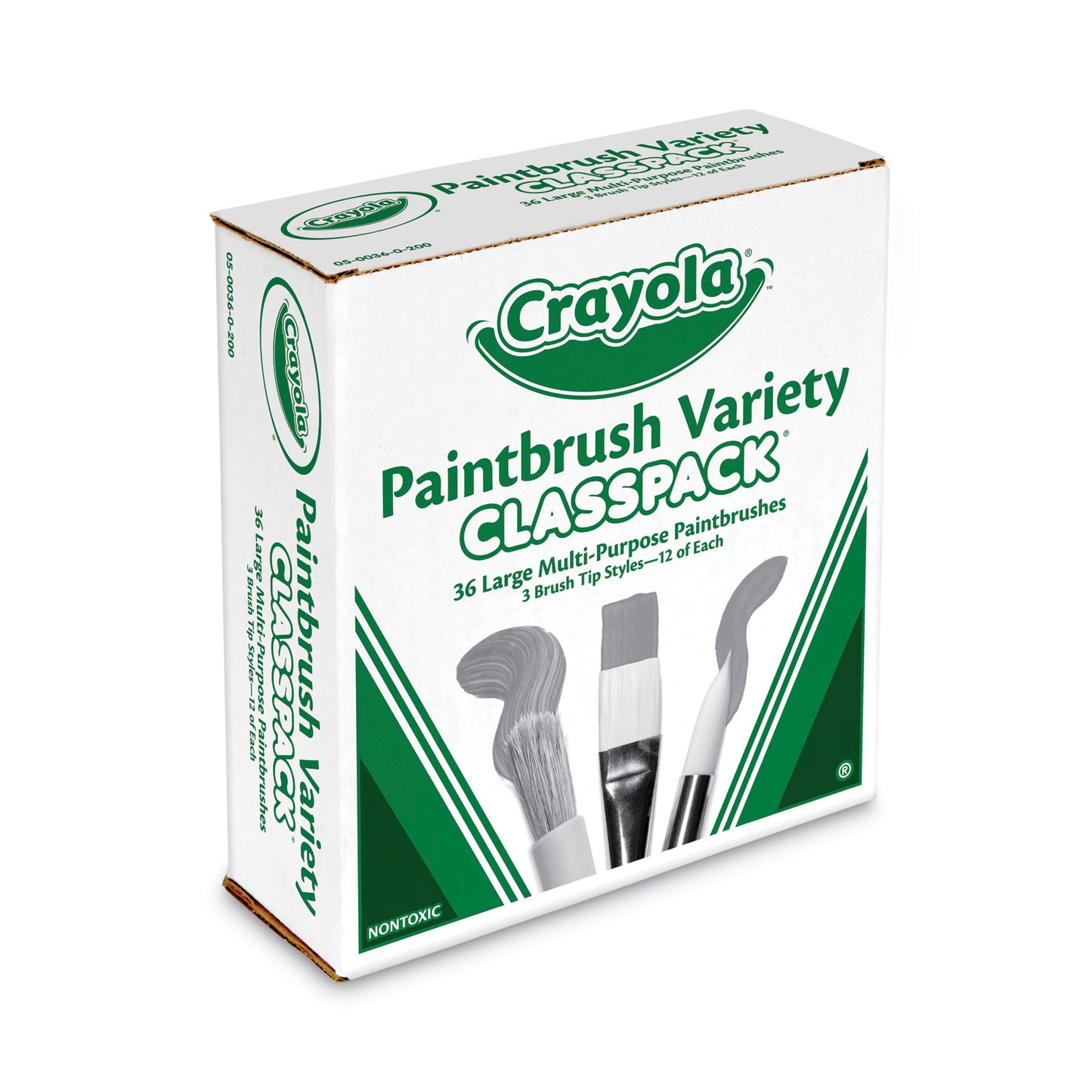 Crayola Large Variety Paint Brush Classpack, Natural